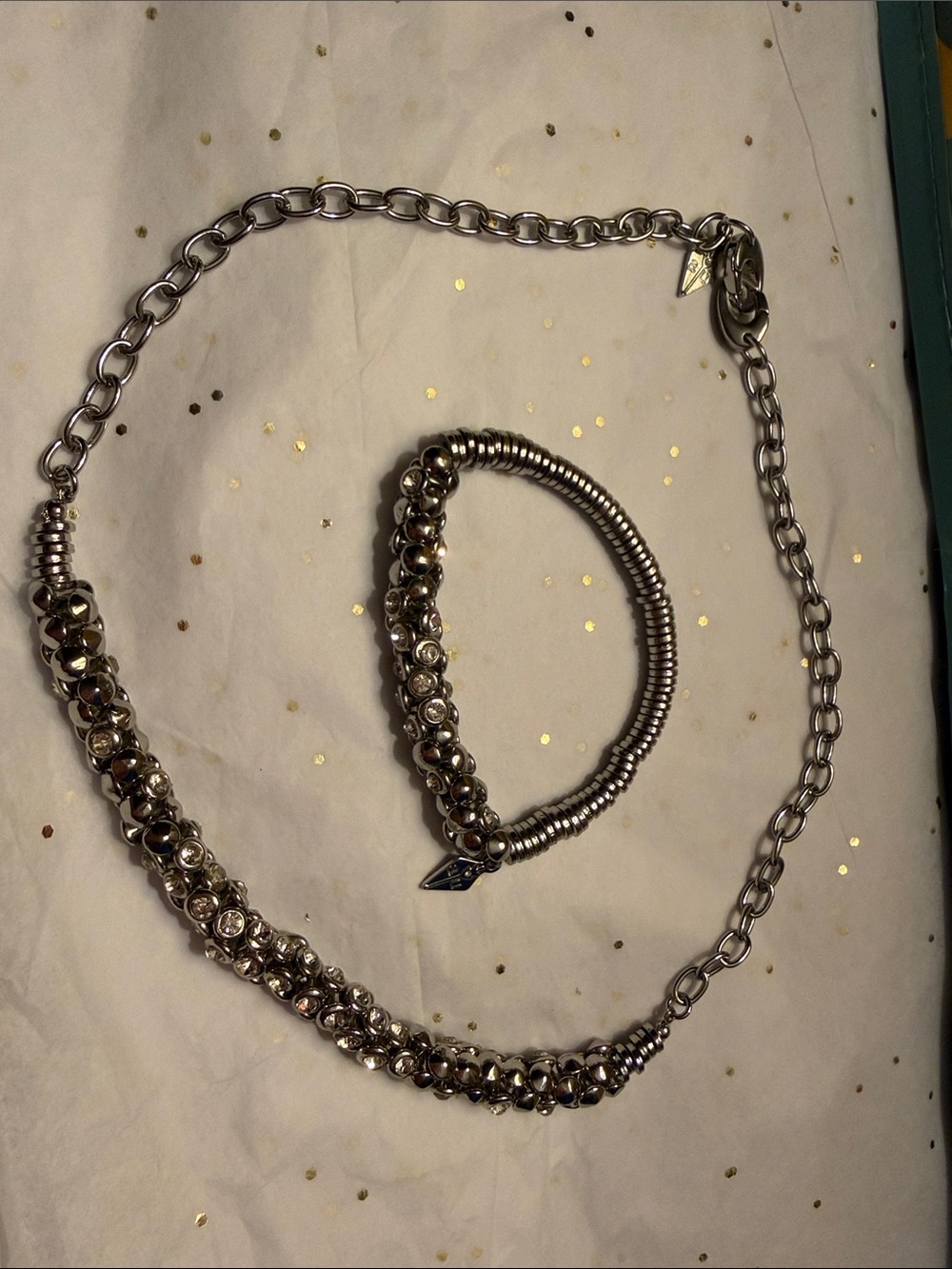 Adornable U bracelet and necklace set